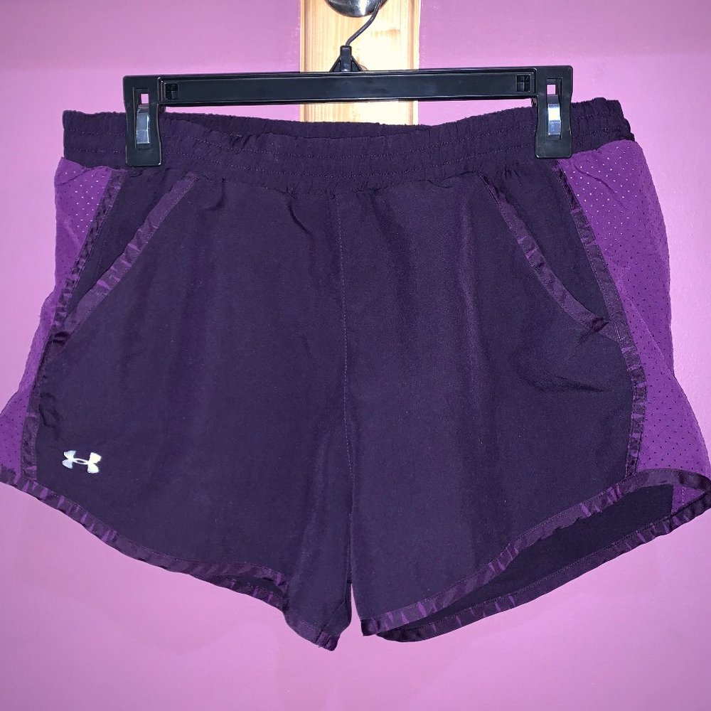 Women's Under Armour Medium Purple Running Shorts